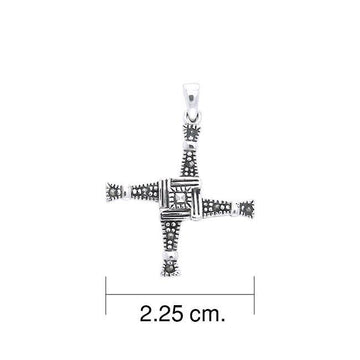 Saint Brigids Cross Silver Pendant with Marcasite TPD3561 - Jewelry